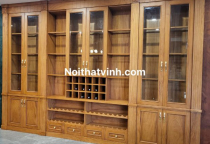 Thiết Kế - Thi Công Tủ Rượu Âm Gõ Đỏ Cao Cấp