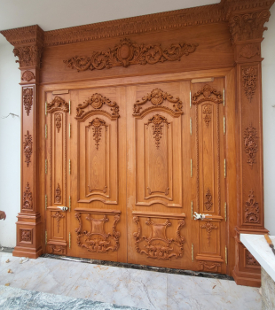 Thiết Kế - Thi Công Cửa Chính 01 Gõ Đỏ