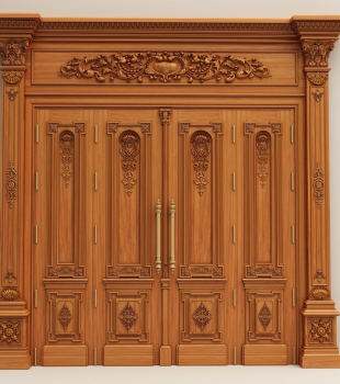 Thiết Kế Thi Công Cửa Chính MC06 Gỗ Gõ Đỏ