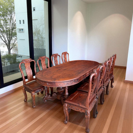 Bàn Oval 8 Ghế Đào 