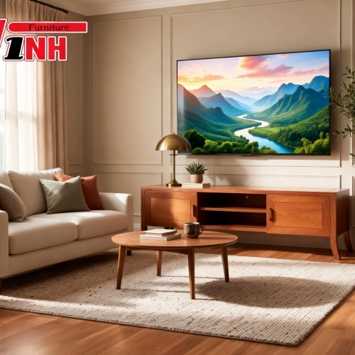 Tap Tivi Chân Uốn 1m98 Gỗ Gõ Đỏ 