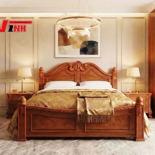 Giường Nữ Hoàng 1.8m × 2m - Gỗ Gõ Đỏ 