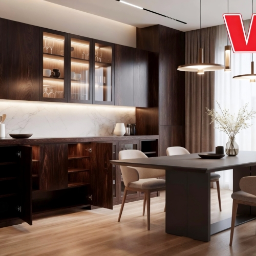 Mẫu Kệ Bếp Gỗ Tràm Rừng Hiện Đại