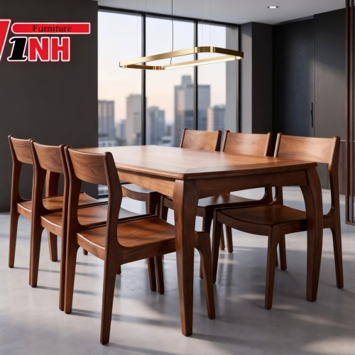 BỘ BÀN ĂN INDOCHINE + 6 GHẾ GỖ TRÀM RỪNG PHỐI GÕ ĐỎ