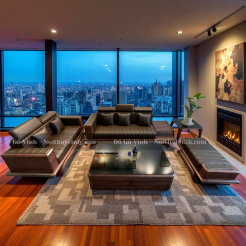 Bộ Salon Tay Trám Lưng Nệm Carola