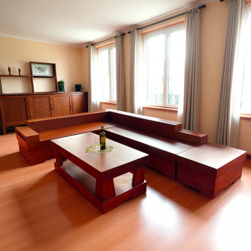 Bộ Ghế Góc L Mặt Dày 12Cm 4 Món