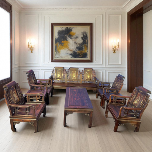 Bộ Ghế Âu Á Cuốn Thư Cẩn Ốc Việt Nam 100%