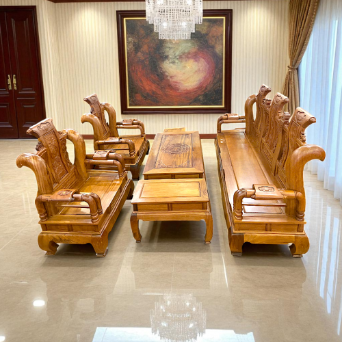 Bộ Ghế 12 Tần Thủy Hoàng Gỗ Đỏ