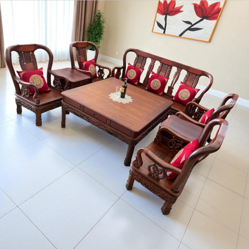 Bộ Ghế Truyện Chiến Quốc 10 Món Cẩm Lai - Nu