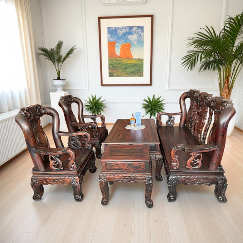 Bộ Ghế 12 Đào Mun Sọc 6 Món