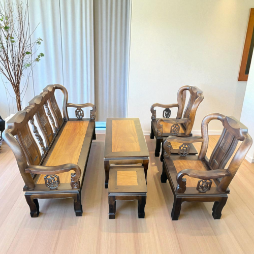 Bộ Ghế Tay 8 Tràm Gõ 6 Món