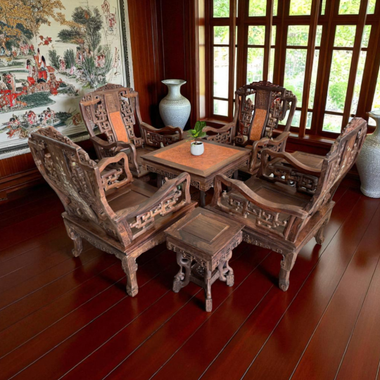 Bộ Ghế Như Ý 9 Món Trắc Nu